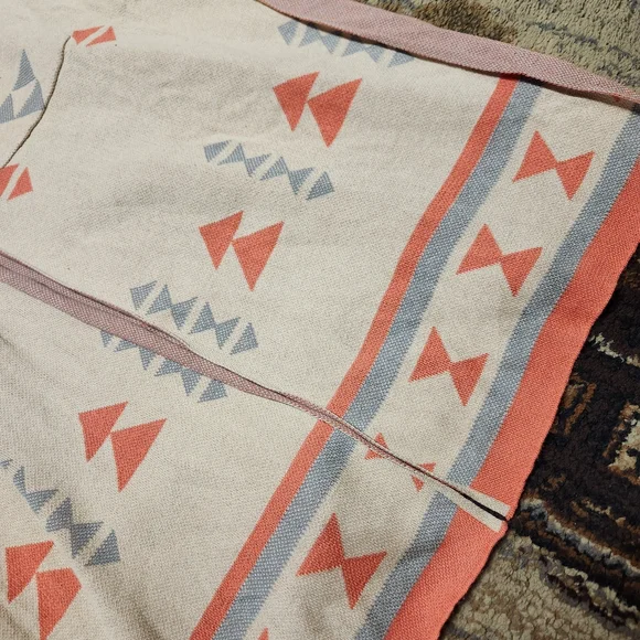 Geometric Patterned Cardigan - Cream and Orange - Picture 4 of 11